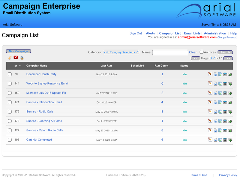 Campaign Enterprise email distribution system